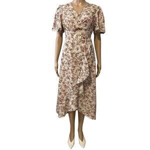 Elegant Floral Wrap Dress